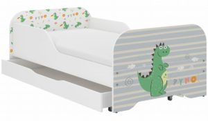 Παιδικό Κρεβάτι Miki 160 x 80 cm με Συρτάρι + Δώρο Στρώμα - Dino