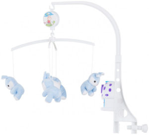 Chipolino Musical mobile Toy for Baby Crib with Light Blue Rabbits MILS02120BR