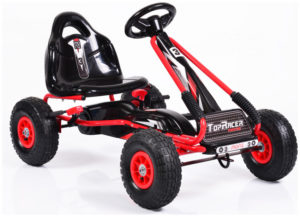 Byox Top Racer AIR Go Kart Παιδικό αυτοκίνητο με πετάλια και φουσκωτούς τροχούς 3-8 ετών - Red GA815