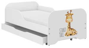 Παιδικό Κρεβάτι Miki 160 x 80 cm με Συρτάρι + Δώρο Στρώμα - Giraffe Stand Tall