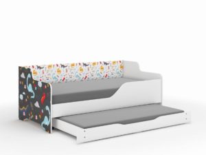 Παιδικός Καναπές Κρεβάτι Lilu 2 σε 1 160 x 80 cm με Συρτάρι & 2η θέση ύπνου 160 x 80 cm + Δώρο 2 Στρώματα - Dinosaurs