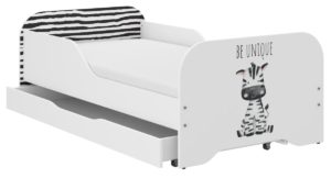 Παιδικό Κρεβάτι Miki 160 x 80 cm με Συρτάρι + Δώρο Στρώμα - Zebra Unique