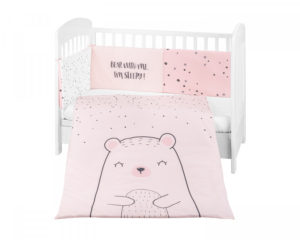 Kikka Boo Jersey Σετ Προίκας μωρού για Κούνια 2 τμχ 70x140cm Bear with me Pink 41101020113