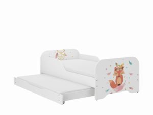 Παιδικό Κρεβάτι Miki 2 in 1 με Συρτάρι & 2η θέση ύπνου 160 x 80 cm + Δώρο 2 Στρώματα - Fox
