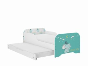 Παιδικό Κρεβάτι Miki 2 in 1 με Συρτάρι & 2η θέση ύπνου 160 x 80 cm + Δώρο 2 Στρώματα - Elephant