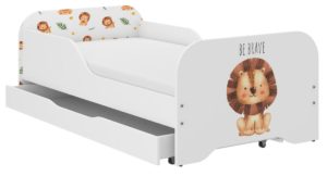 Παιδικό Κρεβάτι Miki 160 x 80 cm με Συρτάρι + Δώρο Στρώμα - Lion