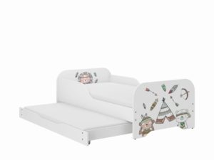 Παιδικό Κρεβάτι Miki 2 in 1 με Συρτάρι & 2η θέση ύπνου 160 x 80 cm + Δώρο 2 Στρώματα - Indian