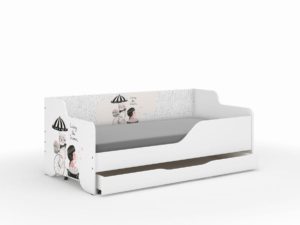 Παιδικός Καναπές Κρεβάτι Lilu 2 σε 1 160 x 80 cm με Συρτάρι + Δώρο Στρώμα - Girl on a Trip
