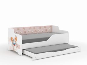Παιδικός Καναπές Κρεβάτι Lilu 2 σε 1 160 x 80 cm με Συρτάρι & 2η θέση ύπνου 160 x 80 cm + Δώρο 2 Στρώματα - Bear Fox