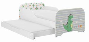Παιδικό Κρεβάτι Miki 2 in 1 με Συρτάρι & 2η θέση ύπνου 160 x 80 cm + Δώρο 2 Στρώματα - Dino