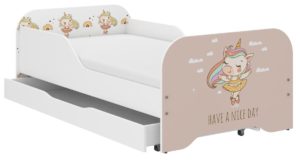 Παιδικό Κρεβάτι Miki 160 x 80 cm με Συρτάρι + Δώρο Στρώμα - Have a nice day Unicorn