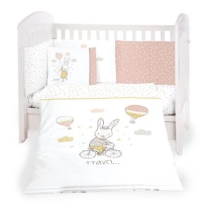 Kikka Boo Jersey Σετ Προίκας μωρού για Κούνια 6 τμχ 120x60cm - Rabbits in Love (41101060076)