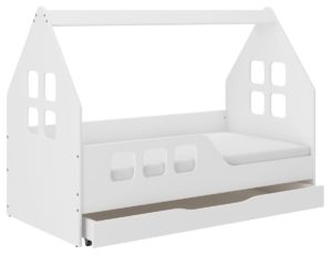 Παιδικό Κρεβάτι Domek Montessori με Συρτάρι 160 x 80 cm (ΔΩΡΟ ΤΟ ΣΤΡΩΜΑ) Λευκό L