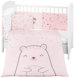 Kikka Boo Jersey Σετ Προίκας μωρού για Κούνια 6 τμχ 60x140cm Bear with me Pink 41101060120