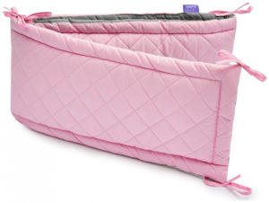 JUKKI Πάντα Κούνιας 180 x 30 cm για κρεβάτι 120 x 60 cm Grey Pink 5907534751536