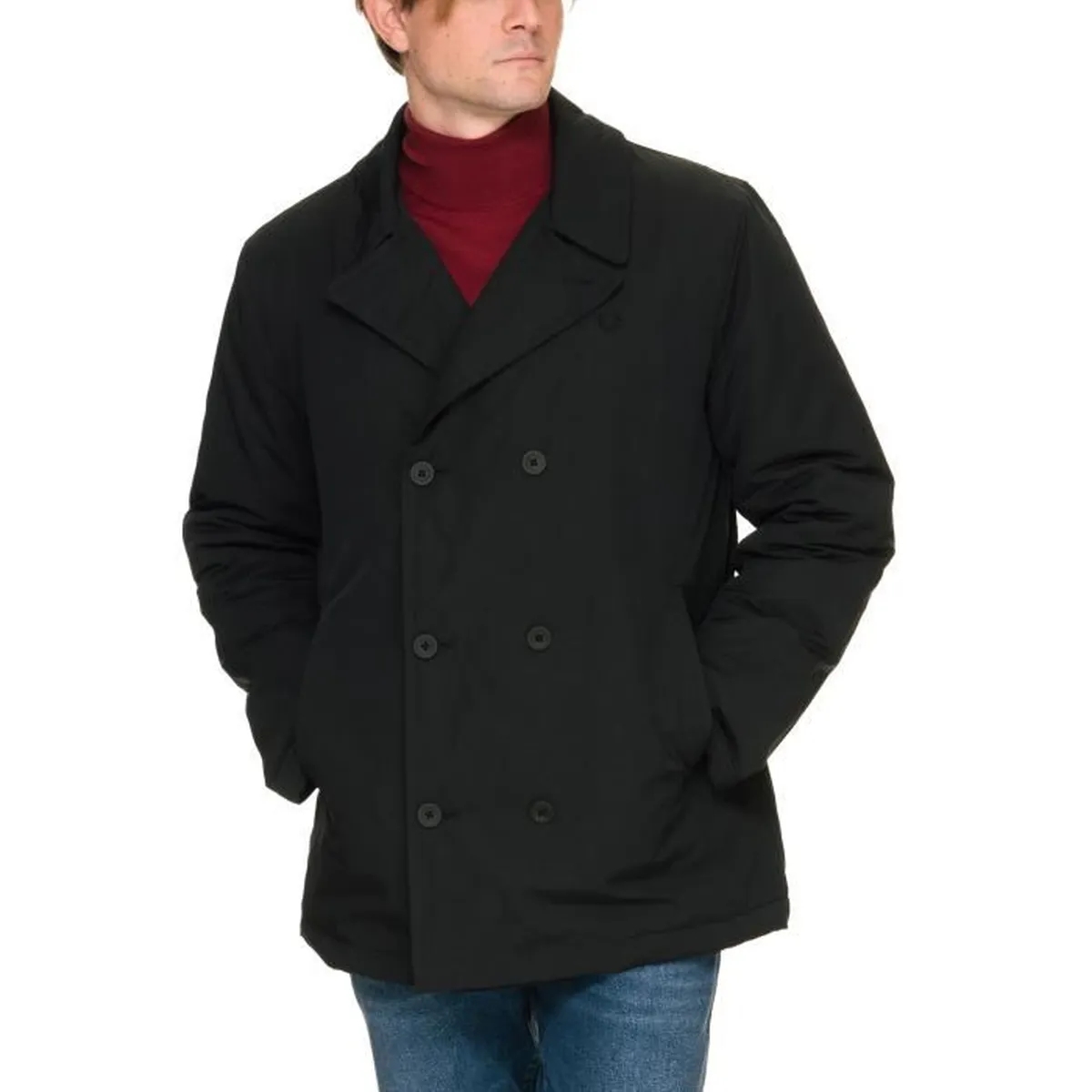 Fred Perry Μπουφάν Ανδρικό - QUILTED PEA COAT Jacket - Black