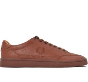 Fred Perry Παπούτσι Ανδρικό - Mens Dark Chocolate Brown Deuce Leather Trainers - Tan