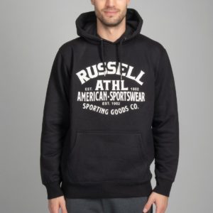 Russel - Ανδρικό Φούτερ με Κουκούλα και Τσέπες Μαύρο A1015-2-099 - Pull Over Hoody - Black