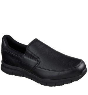 Skechers Παπούτσι Ανδρικό - Work Relaxed Fit: Nampa - Groton SR77157-BLK Black