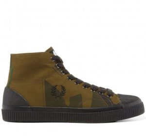 Fred Perry Παπούτσι Ανδρικό -camu Shoes Man Printed Hughes mid -ΧΑΚΙ- Μπέζ