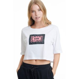 BodyTalk Γυναικεία cropped μπλούζα - White