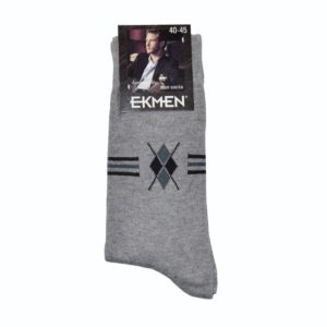EKMEN Κάλτσες Casual Ανδρικές σε χρώματα μόδας Γκρί Ανοιχτό