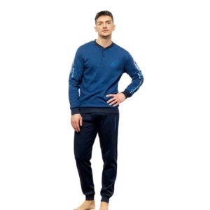 Lotto Πυτζάμα Ανδρική Interlock Βαμβακερή Τύπου Φόρμας - Jeans