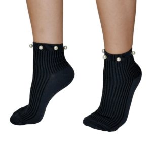 Ciocca Σοσόνια Κάλτσες με Πέρλες σε Ανθρακί χρώμα