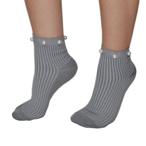 Ciocca Σοσόνια Κάλτσες με Πέρλες σε Γκρι ανοιχτό χρώμα