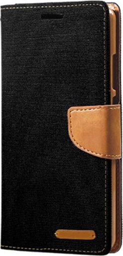 OEM OEM Θήκη Πορτοφόλι Canvas Samsung Galaxy A32 4G Black - Brown (200-108-274)