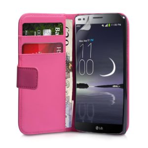 YouSave Accessories Θήκη- Πορτοφόλι για LG G Flex by YouSave ροζ και screen protector