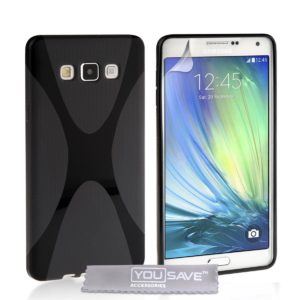 YouSave Accessories Θήκη σιλικόνης για Samsung Galaxy A7 μαύρη by YouSave Accessories και screen protector(200-100-256)