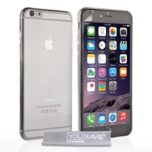 YouSave Accessories Θήκη σιλικόνης για iPhone 6 Plus /6S Plus διάφανη slim by YouSave και δώρο screen protector (200-100-686)