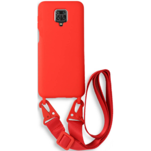 Bodycell Bodycell Θήκη Σιλικόνης με Λουράκι Λαιμού - Xiaomi Redmi Note 9S / 9 Pro / 9 Pro Max - Red (5206015002632)