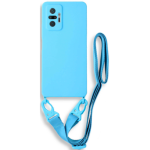Bodycell Bodycell Θήκη Σιλικόνης με Λουράκι Λαιμού - Xiaomi Redmi Note 10 Pro - Light Blue (5206015002311)