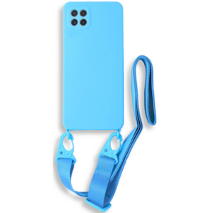 Bodycell Bodycell Θήκη Σιλικόνης με Λουράκι Λαιμού - Samsung Galaxy A22 5G - Light Blue (5206015001284)