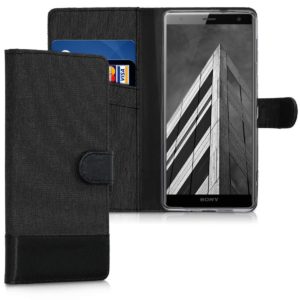 KW Θήκη-Πορτοφόλι για Sony Xperia XZ3 Μαύρο Ανθρακί by KW (200-103-294)