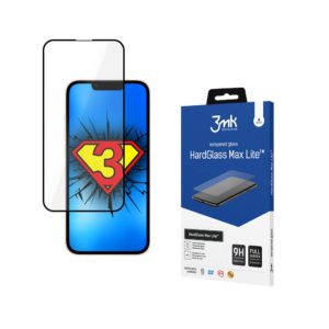 3MK HardGlass Max Lite Full Face Tempered Glass iPhone 13 Pro Max Μαύρο (200-108-693)