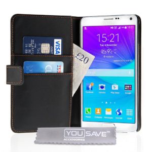YouSave Accessories Θήκη- πορτοφόλι για Samsung Galaxy Note 5 by YouSave μαύρη και δώρο screen protector