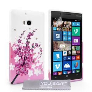 YouSave Accessories Θήκη σιλικόνης για Nokia Lumia 930 floral by YouSave Accessories και screen protector