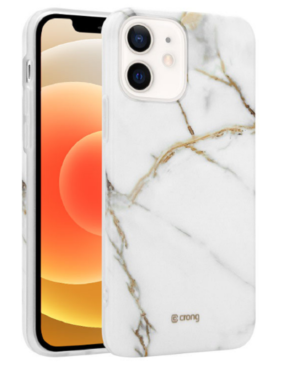 Crong Crong Marble Θήκη Σιλικόνης Apple iPhone 12 mini - White (CRG-MRB-IP1254-WHI)