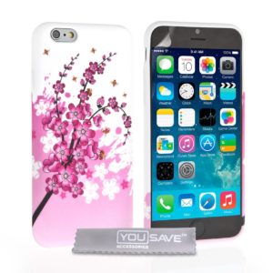 YouSave Accessories Θήκη σιλικόνης για iPhone 6/6s floral by YouSave Accessories και screen protector
