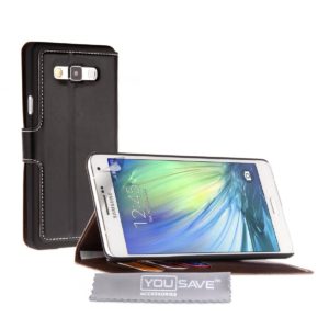 YouSave Accessories Θήκη- Πορτοφόλι για Samsung Galaxy A7 by YouSave Accessories μαύρη και δώρο screen protector