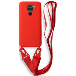 Bodycell Bodycell Θήκη Σιλικόνης με Λουράκι Λαιμού - Xiaomi Redmi Note 9 - Red (5206015002533)