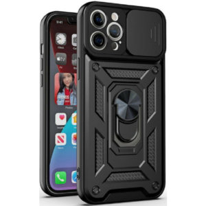 Bodycell Bodycell Armor Slide - Ανθεκτική Θήκη iPhone 13 Pro με Κάλυμμα για την Κάμερα & Μεταλλικό Ring Holder - Black (200-109-611)