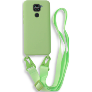 Bodycell Bodycell Θήκη Σιλικόνης με Λουράκι Λαιμού - Xiaomi Redmi Note 9 - Green (5206015002410)