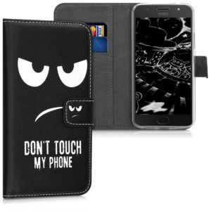 KW Θήκη-Πορτοφόλι για Motorola Moto G5S Don t Touch My Phone μαύρη by KW (200-102-492)