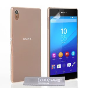 YouSave Accessories Θήκη σιλικόνης διάφανη για Sony Xperia Z3+ Ultra Slim by YouSave και screen protector