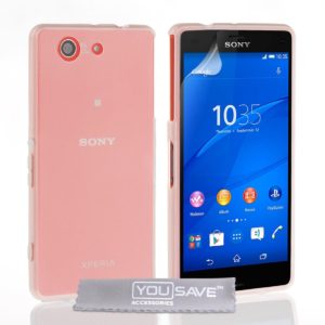 YouSave Accessories Θήκη σιλικόνης διάφανη για Sony Xperia Z3 Compact by YouSave και screen protector