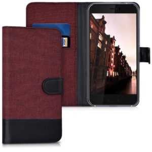 KW Θήκη- Πορτοφόλι για HTC U11 κόκκινο-μαύρο by KW (200-102-268)